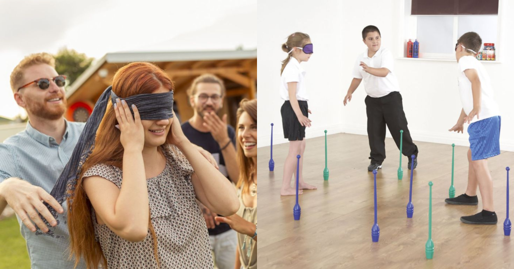 Trò chơi team building vượt chướng ngại vật, blindfold